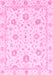 Machine Washable Oriental Pink Modern Rug, wshabs3400pnk