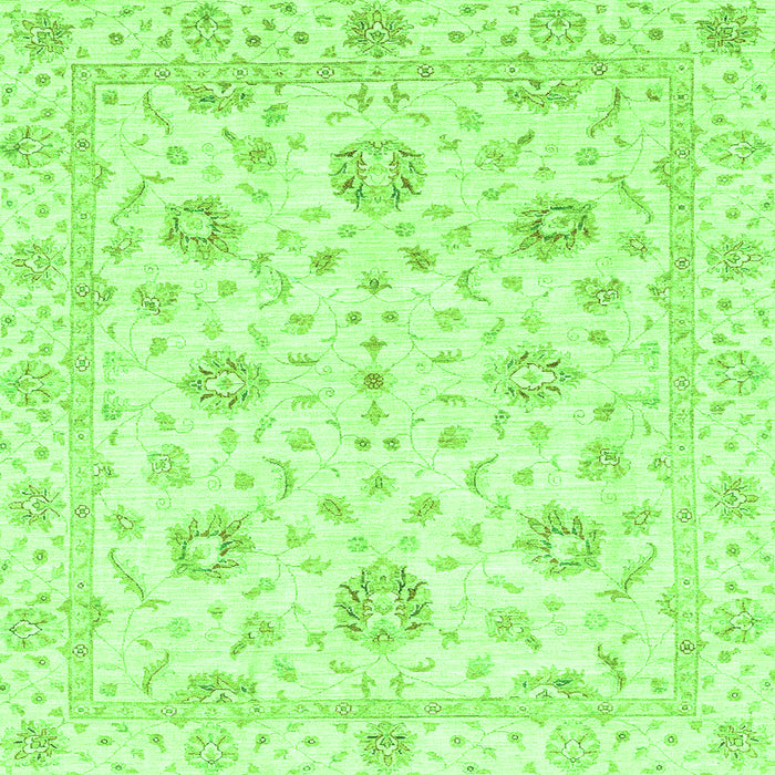 Square Machine Washable Oriental Green Modern Area Rugs, wshabs3400grn