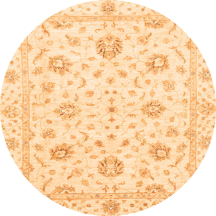 Round Oriental Orange Modern Rug, abs3400org