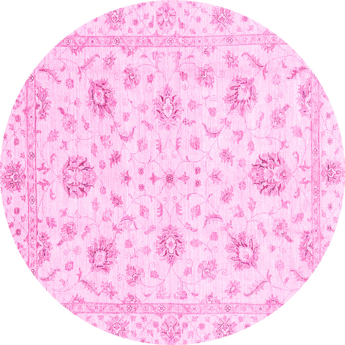 Round Oriental Pink Modern Rug, abs3400pnk