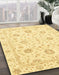 Machine Washable Abstract Mustard Yellow Rug in a Family Room, wshabs3400