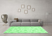 Machine Washable Oriental Emerald Green Modern Area Rugs in a Living Room,, wshabs3400emgrn