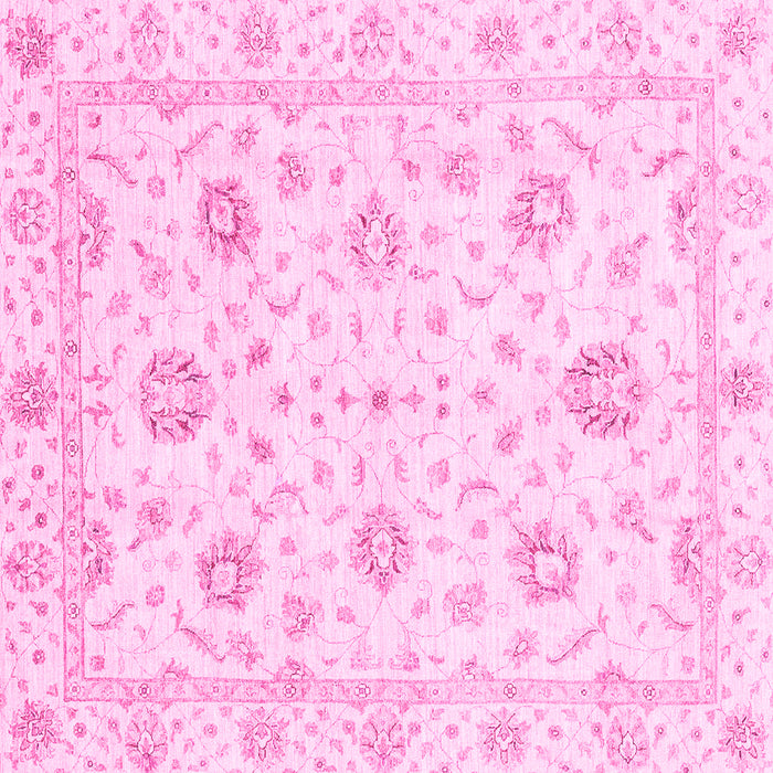 Square Machine Washable Oriental Pink Modern Rug, wshabs3400pnk
