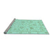 Sideview of Machine Washable Oriental Light Blue Modern Rug, wshabs3400lblu