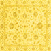 Square Machine Washable Oriental Yellow Modern Rug, wshabs3400yw