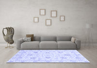 Machine Washable Oriental Blue Modern Rug, wshabs3400blu