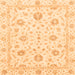 Square Machine Washable Oriental Orange Modern Area Rugs, wshabs3400org