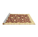 Sideview of Machine Washable Abstract Mustard Yellow Rug, wshabs3401