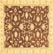 Square Machine Washable Oriental Brown Modern Rug, wshabs3401brn