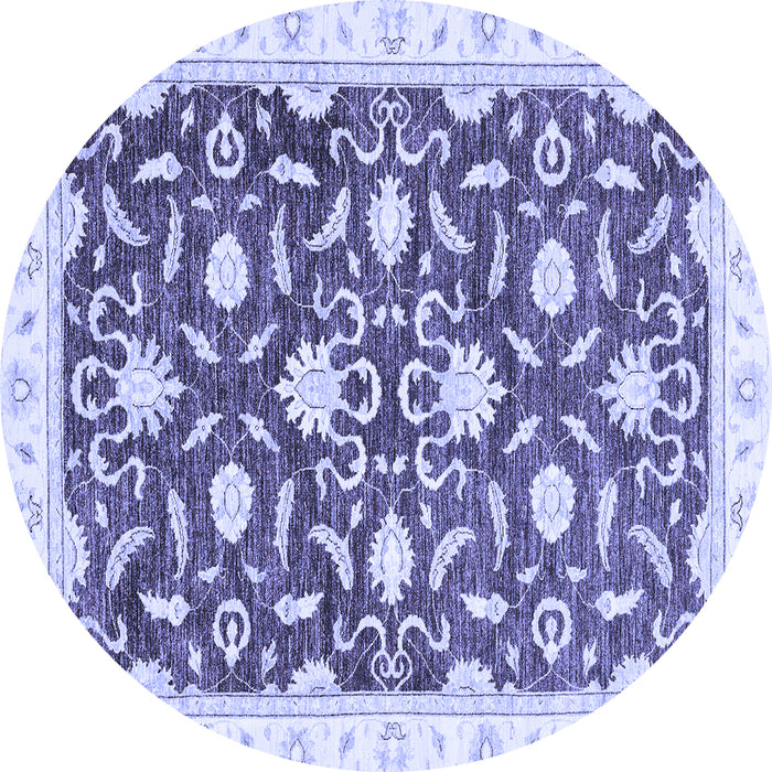 Round Oriental Blue Modern Rug, abs3401blu