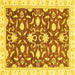 Square Machine Washable Oriental Yellow Modern Rug, wshabs3401yw