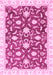 Machine Washable Oriental Pink Modern Rug, wshabs3401pnk