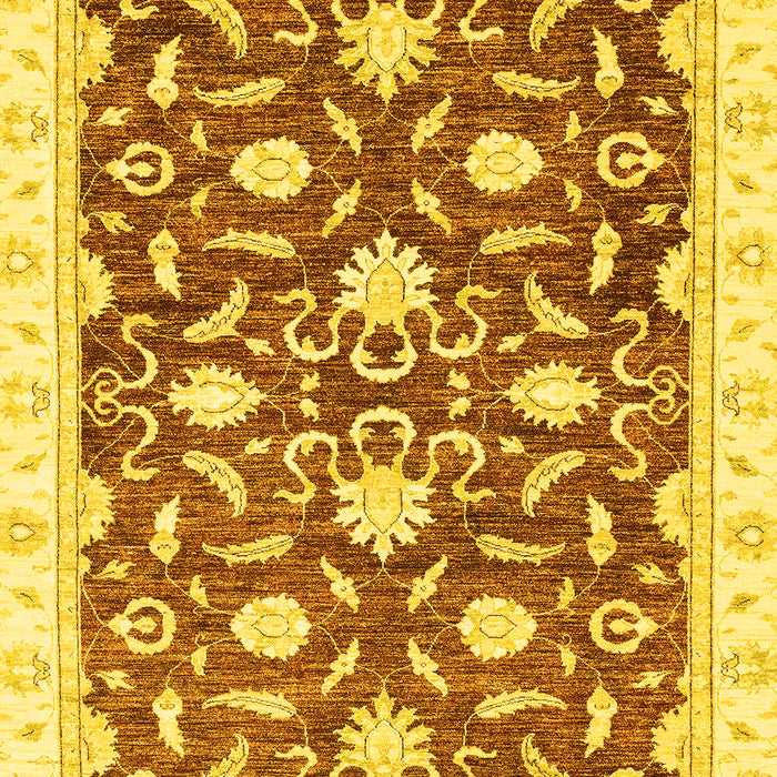 Machine Washable Oriental Yellow Modern Rug, wshabs3401yw