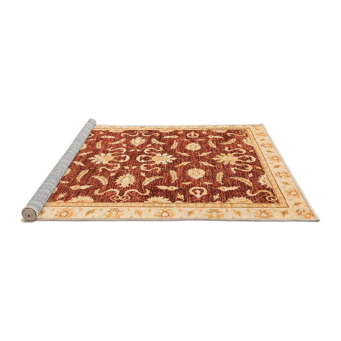 Sideview of Machine Washable Oriental Orange Modern Area Rugs, wshabs3401org