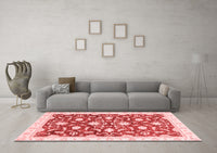 Machine Washable Oriental Red Modern Rug, wshabs3401red