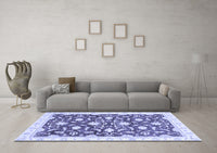 Machine Washable Oriental Blue Modern Rug, wshabs3401blu