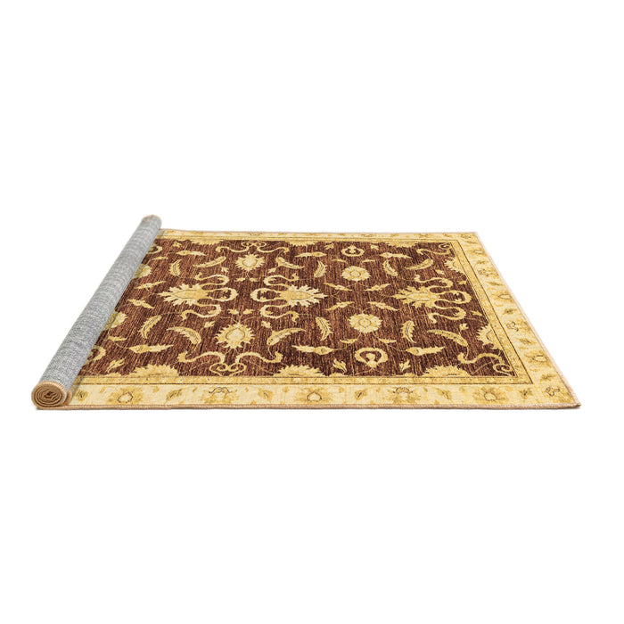 Sideview of Machine Washable Oriental Brown Modern Rug, wshabs3401brn