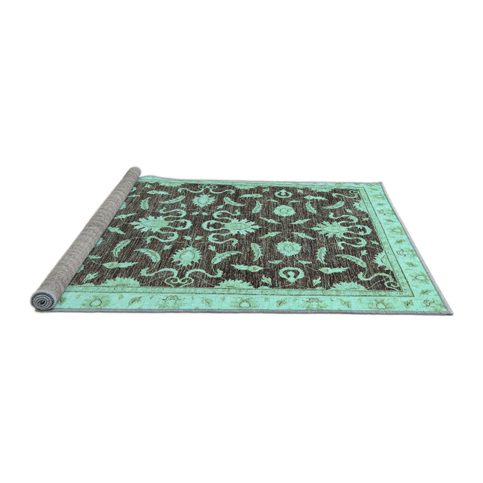 Sideview of Machine Washable Oriental Light Blue Modern Rug, wshabs3401lblu