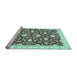 Sideview of Machine Washable Oriental Light Blue Modern Rug, wshabs3401lblu