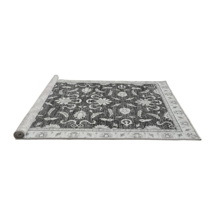 Sideview of Machine Washable Oriental Gray Modern Rug, wshabs3401gry