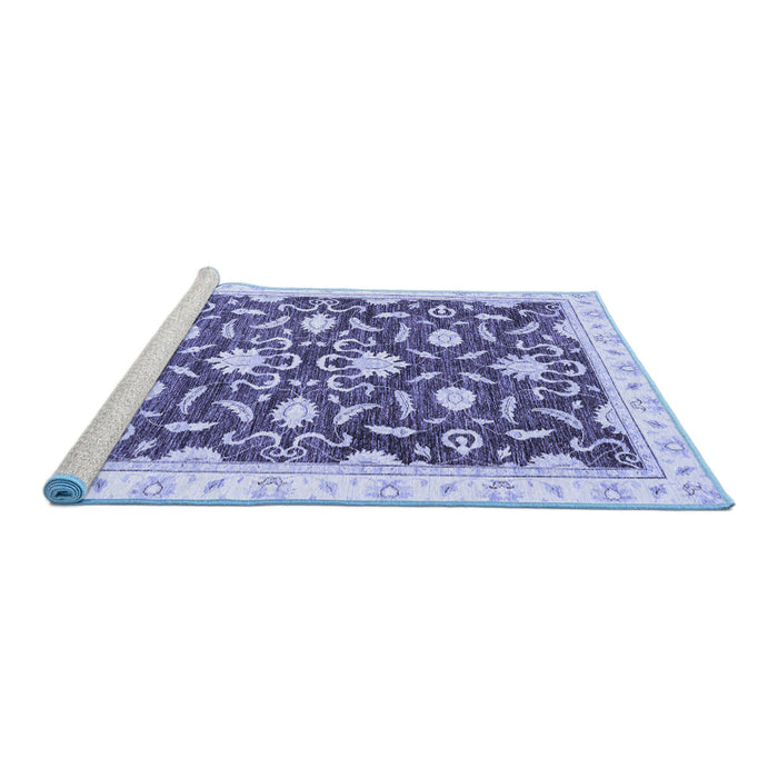 Sideview of Machine Washable Oriental Blue Modern Rug, wshabs3401blu