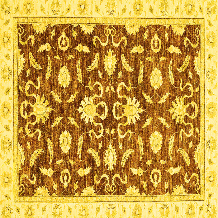 Square Oriental Yellow Modern Rug, abs3401yw