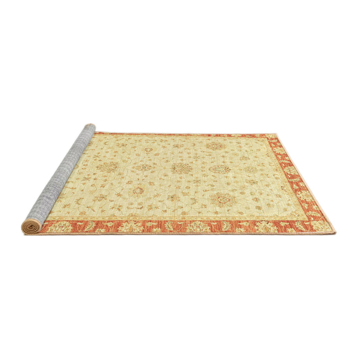 Sideview of Machine Washable Abstract Sun Yellow Rug, wshabs3402