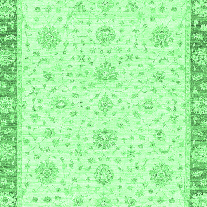 Machine Washable Oriental Emerald Green Traditional Area Rugs, wshabs3402emgrn