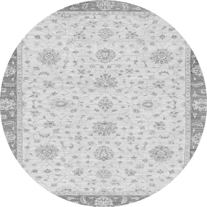 Round Oriental Gray Traditional Rug, abs3402gry