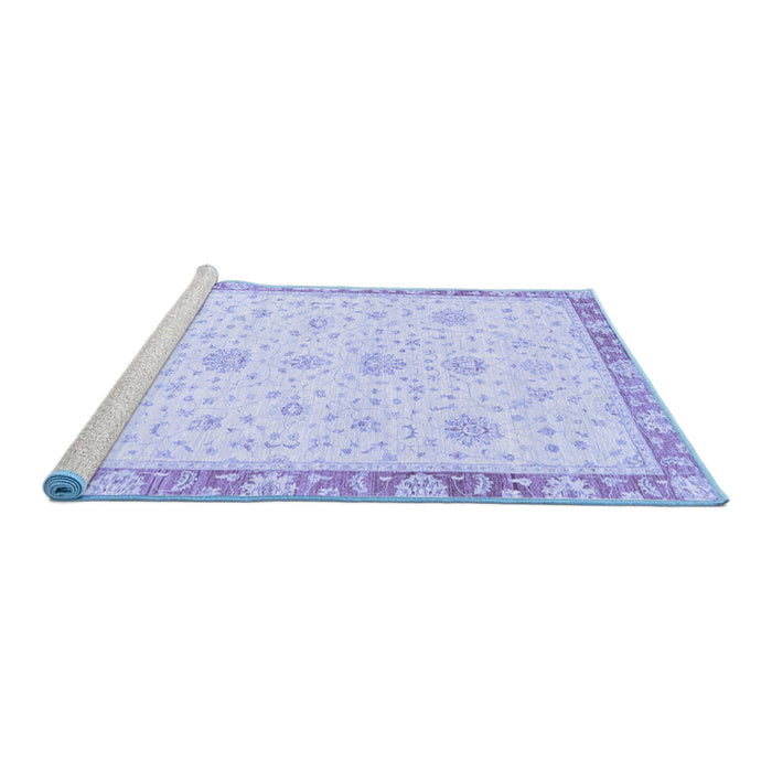 Sideview of Machine Washable Oriental Blue Traditional Rug, wshabs3402blu