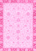 Machine Washable Oriental Pink Traditional Rug, wshabs3402pnk