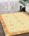 Abstract Sun Yellow Oriental Rug in Family Room, abs3402