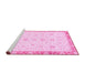 Sideview of Machine Washable Oriental Pink Traditional Rug, wshabs3402pnk