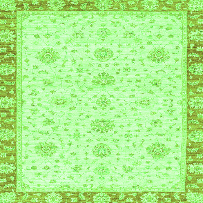 Square Oriental Green Traditional Rug, abs3402grn