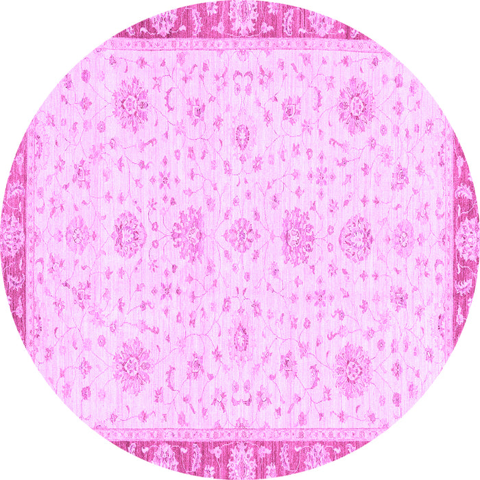 Round Machine Washable Oriental Purple Traditional Area Rugs, wshabs3402pur