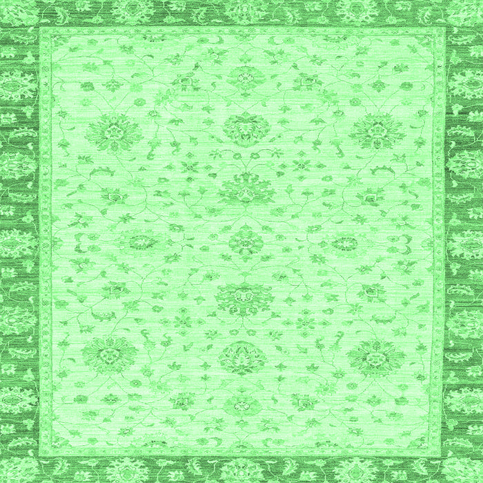 Square Oriental Emerald Green Traditional Rug, abs3402emgrn