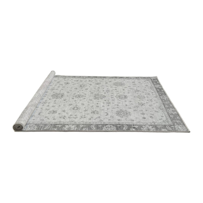Sideview of Machine Washable Oriental Gray Traditional Rug, wshabs3402gry