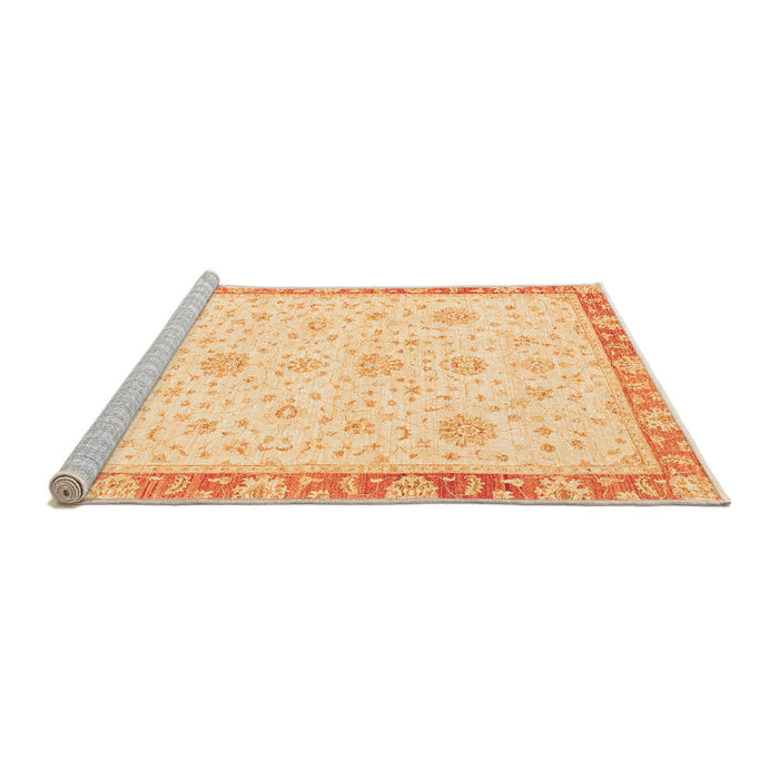Sideview of Machine Washable Oriental Orange Traditional Area Rugs, wshabs3402org