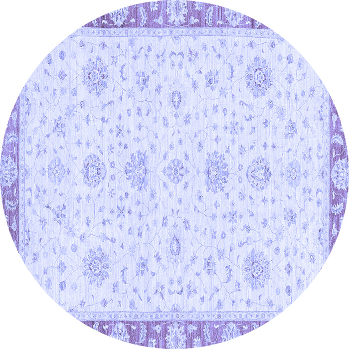 Round Oriental Blue Traditional Rug, abs3402blu