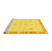 Sideview of Machine Washable Oriental Yellow Traditional Rug, wshabs3402yw