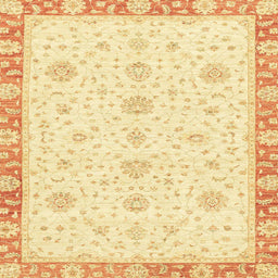 Square Abstract Sun Yellow Oriental Rug, abs3402