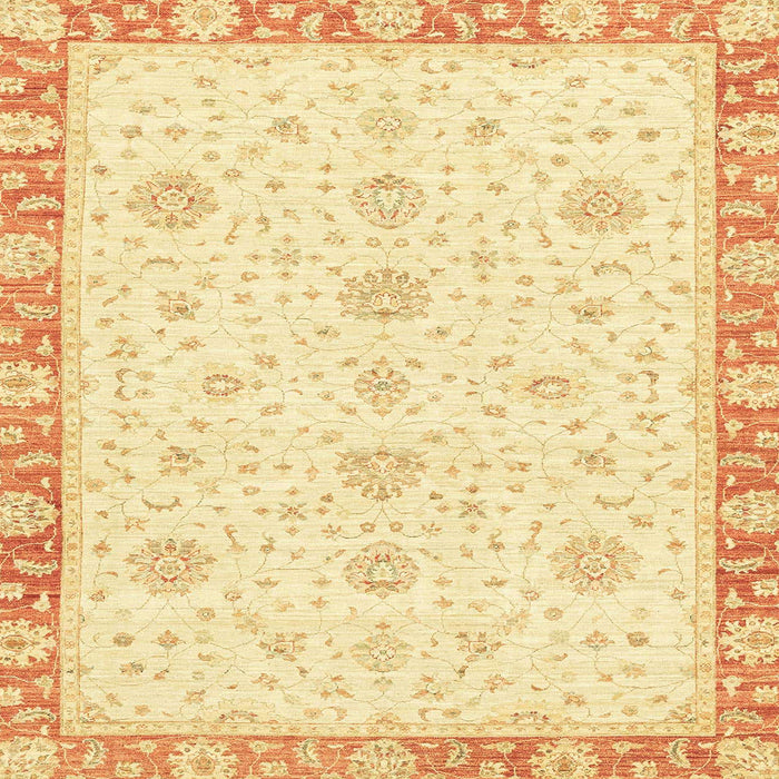 Square Abstract Sun Yellow Oriental Rug, abs3402