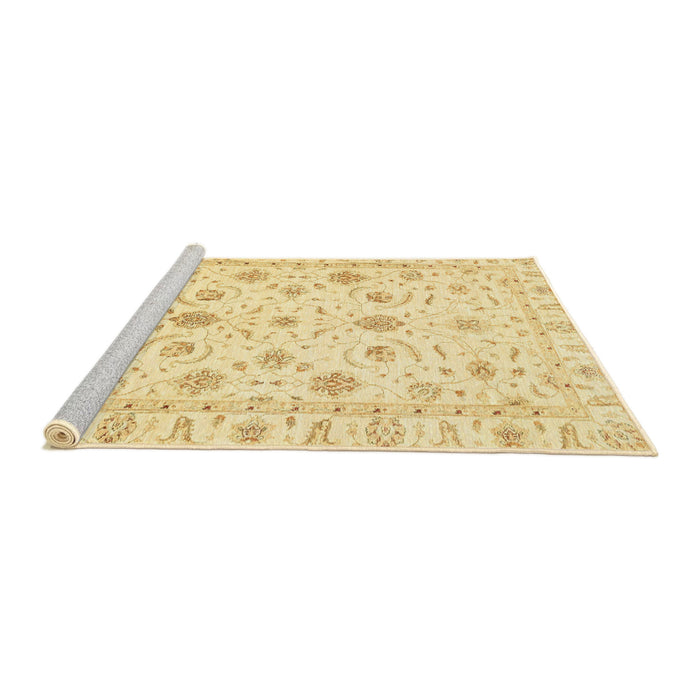 Sideview of Machine Washable Abstract Sun Yellow Rug, wshabs3403