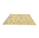 Sideview of Machine Washable Abstract Sun Yellow Rug, wshabs3403