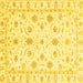 Square Oriental Yellow Traditional Rug, abs3403yw