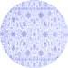 Round Oriental Blue Traditional Rug, abs3403blu