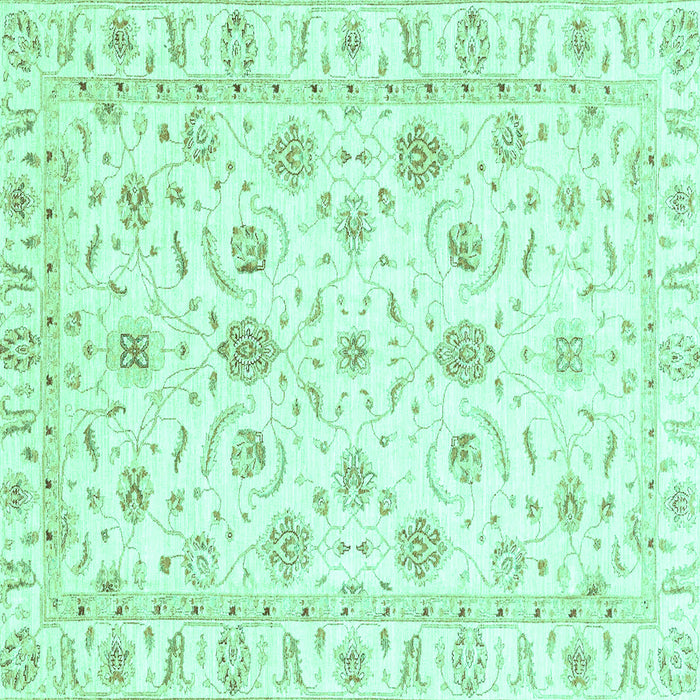 Square Machine Washable Oriental Turquoise Traditional Area Rugs, wshabs3403turq