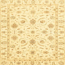 Square Abstract Sun Yellow Oriental Rug, abs3403