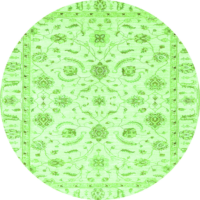 Round Oriental Green Traditional Rug, abs3403grn