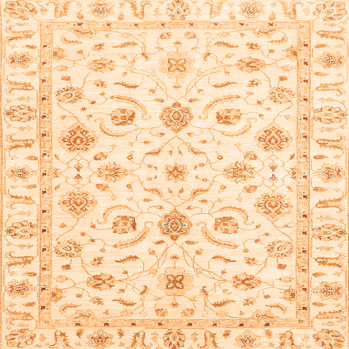 Square Machine Washable Oriental Orange Traditional Area Rugs, wshabs3403org